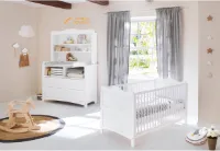 Florentina Extra Wide Nursery Starter Set - Kinderbedje - Aankleedkussen - Converteerbaar ontwerp - 146cm x 76cm x 85cm & 130cm x 77cm x 180cm