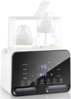 Fuegobird Dubbele Flesverwarming - Digitale Display Temperatuur - Opwarmen van Zuigelingenvoeding/Moedermelk/babyvoedsel - Snel Opwarmen - Stoomsterilisatie - Warmhouden en Ontdooien - Past op 2 Fless