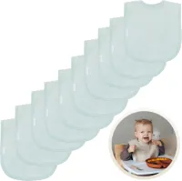 Funnies Slabbetjes 10-Pack Mint - Set van 10 Zachte Slabbertjes - Grote Slabbers - Kwijldoekjes voor Baby’s en Kinderen - Absorberend, Zacht en Makkelijk Wasbaar - Perfect voor Voeden, Kwijlen en Besc
