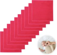 Funnies Spuugdoekjes 10-Pack Fuchsia - Set van 10 Zachte Spuugdoeken, Monddoekjes, Kwijldoekjes - 30x30 cm - 100% Katoenen Badstof - Absorberend, Sneldrogend en Zacht - Wasmachinebestendig - Perfect v