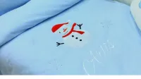 Gepersonaliseerde geborduurde blauwe dekbedovertrek voor kinderen met kerstthema 100x150 cm/Personalized embroidered blue duvet cover for children with Christmas theme100x150cm