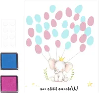 Gepersonaliseerde grappige babyshower vingerafdrukboom - olifantenthema - geslacht onthullen - gastenboek - feestspel - aandenken - genderonthullende - babyshower. .
