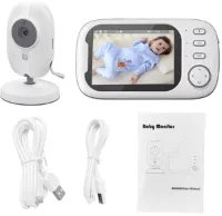 Nieuwe Draadloze Babyfoon met Camera - 3,5 Inch Display - Nachtzicht - Temperatuurbewaking - Tweeweg Audio - Baby & Nanny Beveiligingscamera