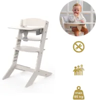Geuther Houten Kinderstoel - Syt - Meegroeistoel voor kinderen van 6-36 maanden - inclusief eetblad - 5-punts veiligheidsgordel - 61x49x83cm - Esthetische kleur - Sand