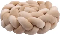Gevlochten Baby Bed Bumper - 3 meter | Boxomrander, Hoofdbeschermer, Bedrand - Beige | Babyboogaloo.nl