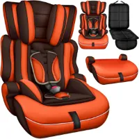 Goodivery® - Autostoel 9-36 kg (1-12 jaar) – Kinderzitje ECE R129/03 - Groep 1/2/3 Autostoel Kinderzitje - (Bruin/Oranje)