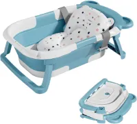 Goodivery - Babybadje met standaard -babybad -luma bad - luma bad- en verzorgingsset - 44 x 30 x 19cm - lichtblauw