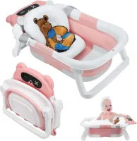 Goodivery - Babybadje met standaard -babybad -luma bad - luma bad- en verzorgingsset - 44x 31x 20 cm - Roze