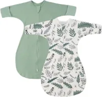 Goodivery® - Inbakeren - Heerlijk Dromen - Swaddle Doek - 2-Pack - Gemaakt van katoen met Halflange Mouwen en Wantmanchetten - 33x23x3cm - Groen