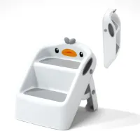 Goodivery ® Opvouwbare Tweelaagse Kinderkruk voor Badkamer, Toilet en Wastafel met Leuke Stickers voor Onafhankelijkheid