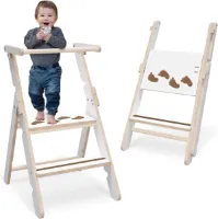 Goodivery ® Veilig en Montessori Houten Leerstoel voor Kinderen - Opvouwbare Keukenhulp en Kruk
