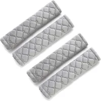 Gordelbeschermers, 4 stuks autoveiligheidsgordels, schouderkussens voor volwassenen, fluweel, afneembaar, wasbaar, voor meer comfort op reis