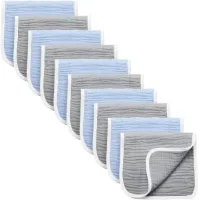 Grote spuugdoeken voor baby, pak van 10 extra absorberende en zachte mousseline slabbetjes, 6 lagen 50x25 cm, 100% katoen