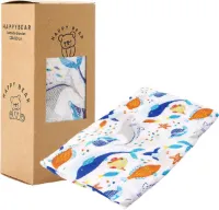 HappyBear - Hydrofiele swaddle doek – Zeedieren | 120cm x 120cm | Inbakerdoek
