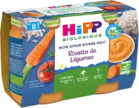 HiPP My Good Night Supper Groentenrisotto van 8 Maanden Biologisch 2 Potjes