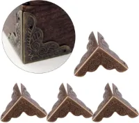 Hoek Decoratieve Beschermers voor Metalen Doos - 12 stks - Sieraden Geschenkgeval - Bureaurand Veiligheid Bumpers - Ijzeren Rand Cover Guard - Brons .