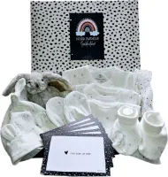 Hoera Zwanger XL geschenkset unisex - cadeau voor aankomende mamma - zwangerschap verwen pakket - baby moeder cadeau - baby geschenk set kleding unisex - 10 in 1 cadeau
