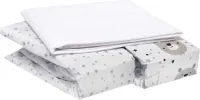 Hoeslaken, 60 x 120 cm, voor babybed, 3 stuks, 2 hoeslakens + 1 matrasbeschermer, waterdicht, puur en zacht katoen, gecertificeerd voor bed, wieg en matras, 120 x 60 cm