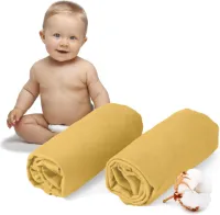Hoeslaken 60x120 / 70x140 voor kinderbed - 100% jersey katoen, 150 g/m² - Geel