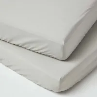 Homescapes hoeslaken kinderbed 60 x 120 cm, draaddichtheid 200, set van 2, grijs