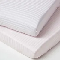 Homescapes - hoeslaken kinderbed 70 x 140 cm, draaddichtheid 330, set van 2, roze