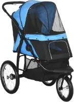 Hondenbuggy voor Kleine en Middelgrote Honden - Opvouwbare Dierenwagen met Zonnescherm en Opbergmand