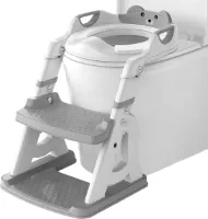 Hoogteverstelbare opvouwbare toiletbril voor kinderen - gevoerde zitting - antislip trede - 1-7 jaar