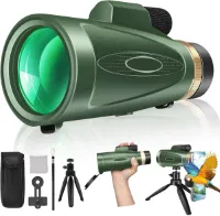 Hoogwaardige Monoculaire Telescoop 80x100 met Smartphone-adapter - Perfect voor Vogels Kijken, Jagen en Wandelen