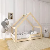 Houten Cottage Kinderbed 90x190 - Veilig Peuterbed met Valbescherming
