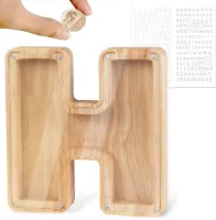 Houten Spaarpot met Transparant Paneel - Creatieve Spaaroplossing - 1 stuk - 18x18x2,8 cm