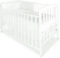 Houten Wieg 120 cm x 60 cm - Verstelbare Posities en Wielen - Wit