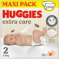 Huggies Extra Care Luiers Maat 2 (3-6 kg) - 6 x 24 Stuks - Hypoallergeen & Ademend - Multipack