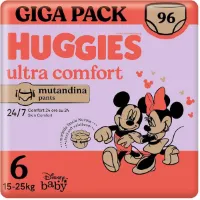 Huggies® Little Movers baby luierbroekjes, Maat 6 (15 tot 25 kg), 96 luierbroekjes met Disney© designs, Giga pack