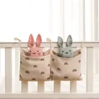 Hydrofiele Baby Boxopbergtas - Boxzak Organiser - Beige Regenboogjes - 30x50 cm (Groter Formaat)