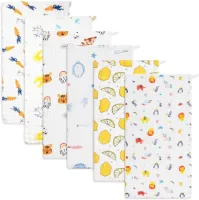 Hydrofiele Baby Doeken - 6-Pack Mousseline Spuugdoeken - Super Zacht en Absorberend