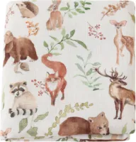 Hydrofiele doek XL - 120x120 cm - Inbakerdoek Bamboo - Eland Vosje Wasbeer