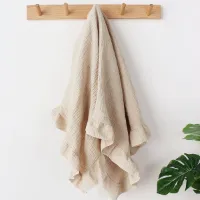 Hydrofiele doek XL - Swaddle - Baby muslin swaddle - Kraamcadeau - Katoenen mousseline baby deken - Baby badhanddoek - Ruffels - 90x70 - Khaki