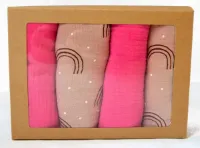 Hydrofiele doek, regenboog, taupe, magenta, Pink Parents