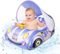 Ibenzoa® Baby Zwemring met Verwijderbaar Zonnedak en Stuur voor Kinderen van 1 tot 4 Jaar