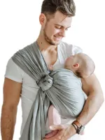 Ibenzoa® Biologische Draagdoek Ring Sling – 100% Biologisch Katoen KB A – Comfortabel Draagcomfort voor Baby en Ouderschap