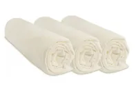 Ibenzoa® Drie Delige Set Zachte Katoenen Hoeslakens voor Babybedjes en Wiegjes in Ecru 70x160 cm