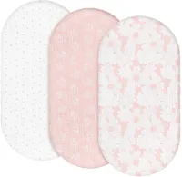 Ibenzoa® Universele Mousseline-Katoenen Hoeslakens Set voor Babybedjes en Kinderwagens, 3 Stuks