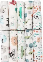 Ibenzoa® Zachte en Ademend Katoenen Babydoeken - Set van 10, 70 x 80 cm, Veilig en Veelzijdig Gebruik