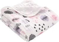 Inbakerdeken voor baby - 100% katoenen mousseline, 110 x 150 cm, multifunctioneel (twee lagen/konijn)