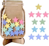 Inovra Plus - Gepersonaliseerd beloningsglas voor kinderen in het klaslokaal | Motiverend beloningssysteem met sterren | Beloningsglas voor jongens en meisjes in het onderwijs