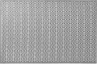 JEMIDI Buitenterras Tapijt Buiten Balkon Tuin Buiten Loper - Grijs - Motief Raute - Maat 150x90