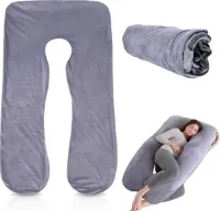 JGS ® Comfortabele en Ondersteunende U-vormige Zwangerschap Hoes Kussenhoes voor Optimaal Slaapcomfort