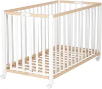 JGS® - Opvouwbaar Babybed van Natuurlijk Hout 60 x 120 Compact, Verstelbaar & Draagbaar Ledikant-