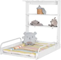 JGS ® Stijlvol en Veilig Wandcommode Rek met Inclusief Aankleedkussen voor Babyverzorging