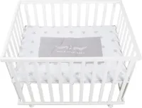 JGS ® Veilige en Mobiele Houten Babybox met Comfortabele Inzet en Verstelbare Hoogte